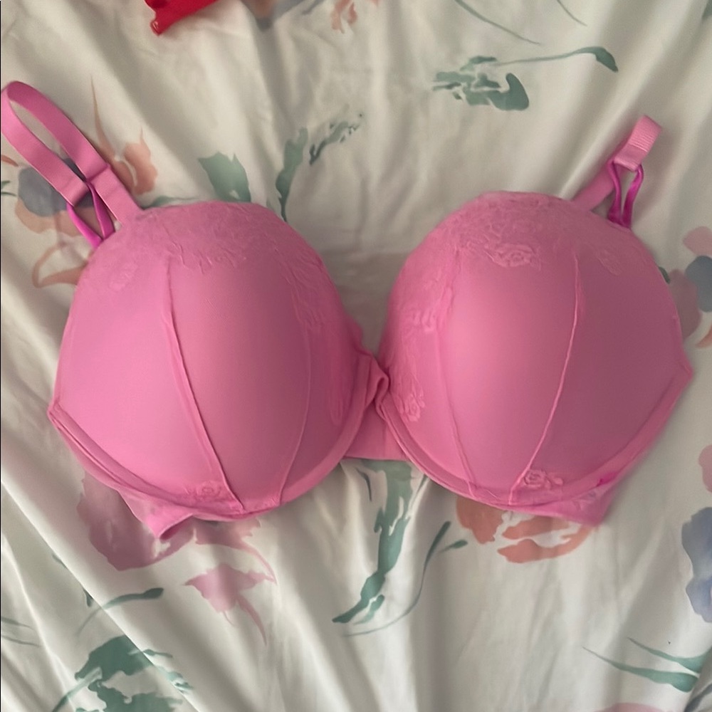 Pink Lace Underwire Bra